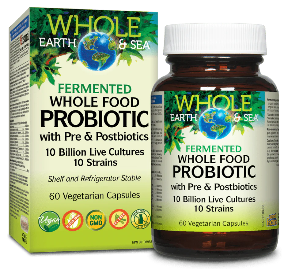 Natural Factors Whole Earth & Sea Fermented Whole Food Probiotic 60 VCaps (S# MultiVitamin )