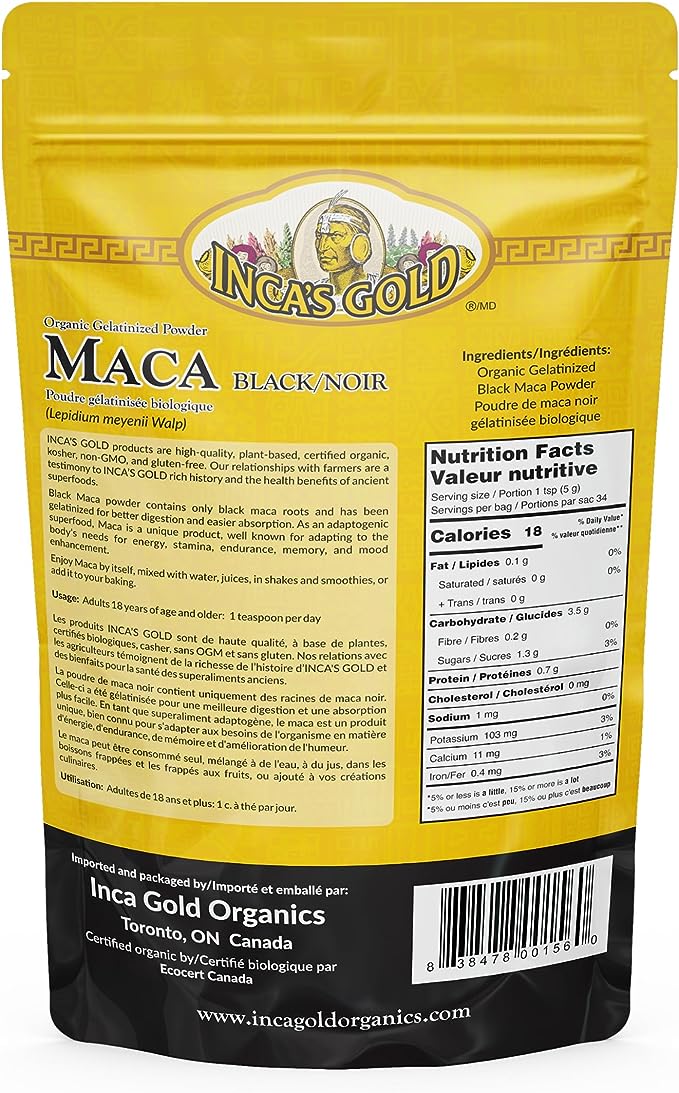 INCAS GOLD MACA ORGANIC GELATINIZED POWDER ( 170 GRAMS / 6OZ ) FOR MEN ( S28 )