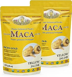INCA'S GOLD Organic Yellow Maca Gelatinized Root Powder for the family - - 227grams ( S27 )