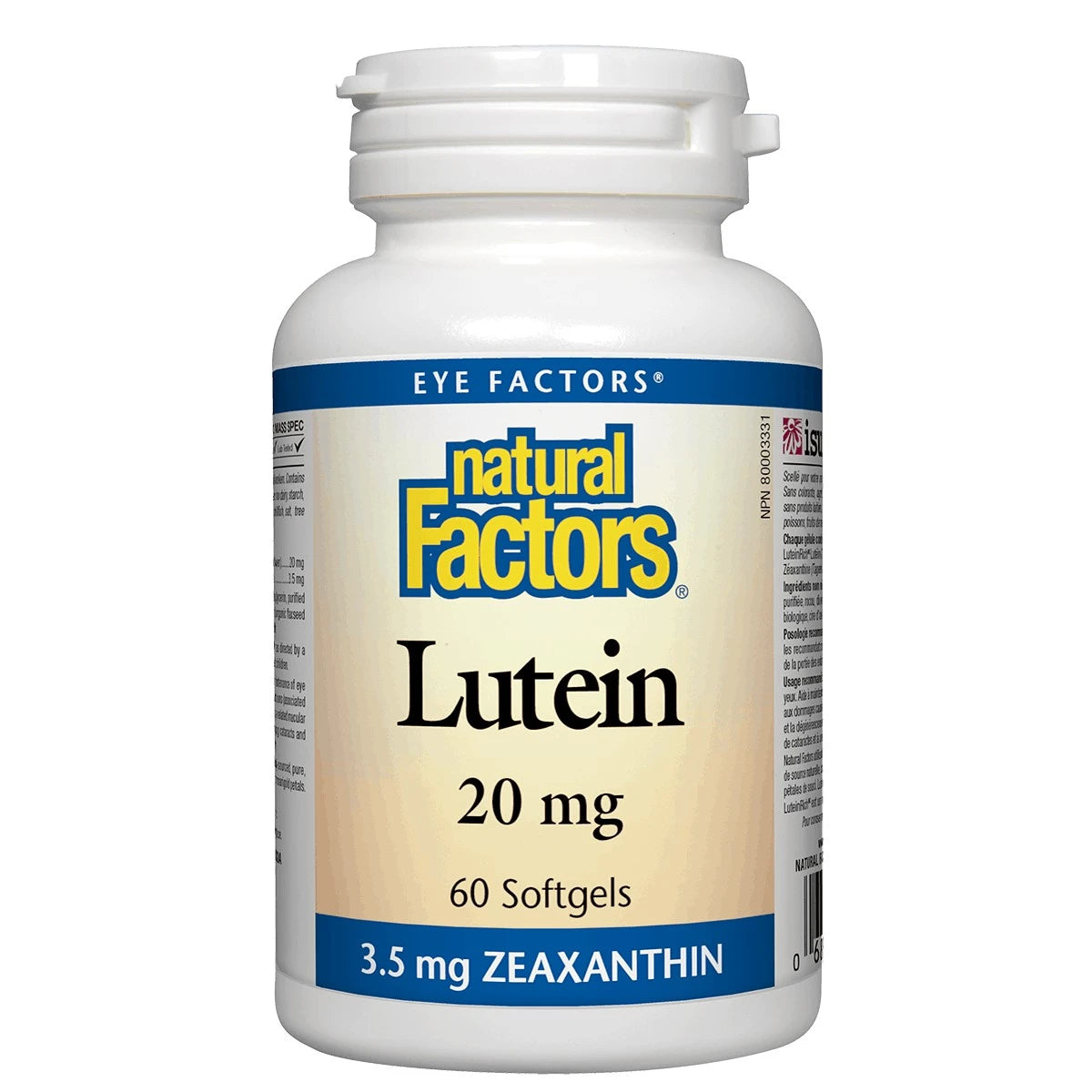Natural Factors Lutein 20 mg 60 Softgels