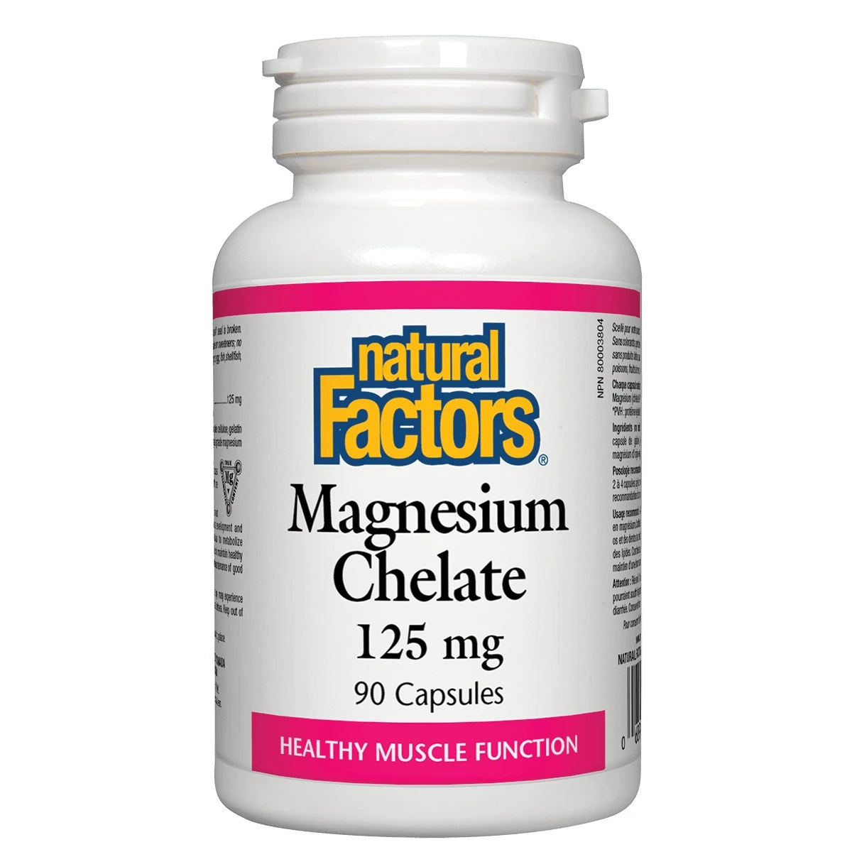 Natural Factors Magnesium Chelate 125 mg 90 capsules ( S30 )