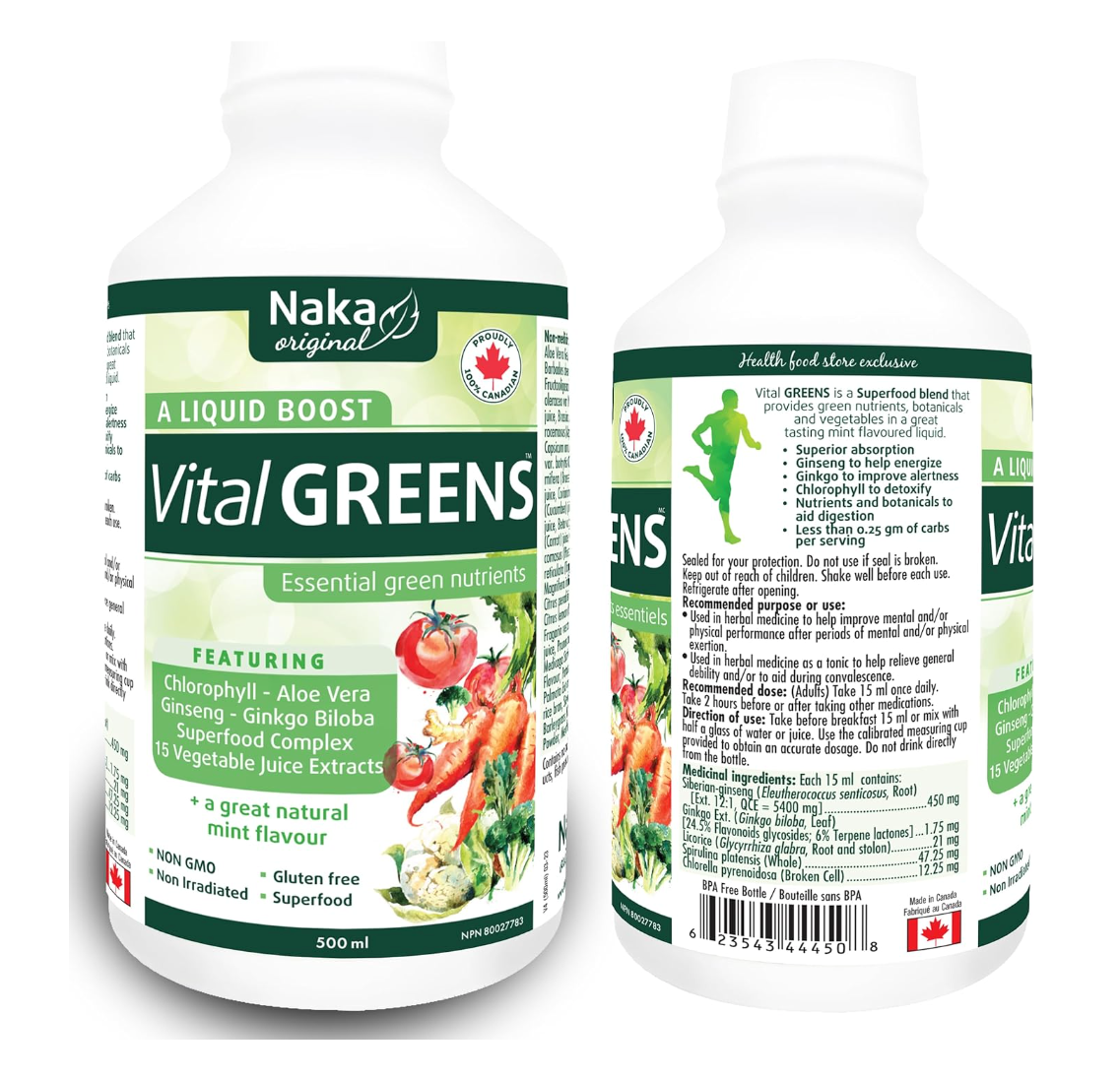 NAKA Herbs & Vitamins Rso Vital Greens, 450 ML ( S# Biotin, Potassium )
