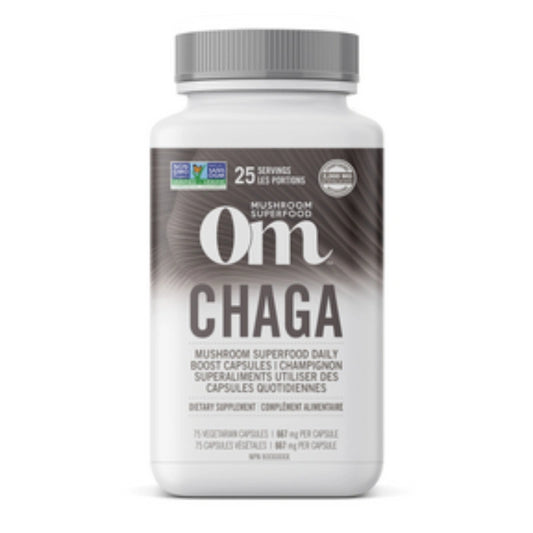 OM MUSHROOM - CHAGA MUSHROOM 667MG - PACKAGING OF 75CAPS ( S28)