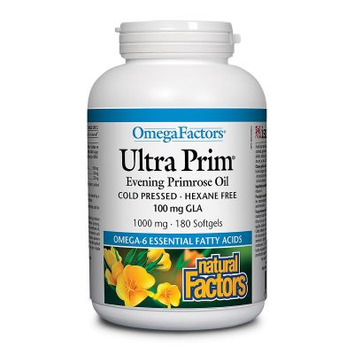 Natural Factors Omega Factors Ultra Prim Evening Primrose Oil 1000mg 180 Softgels ( S#1 FISH OIL )