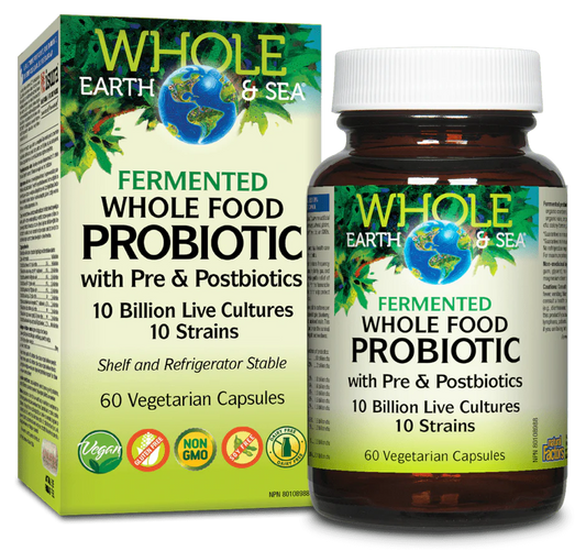 Natural Factors Whole Earth & Sea Fermented Whole Food Probiotic 60 VCaps (S# MultiVitamin )