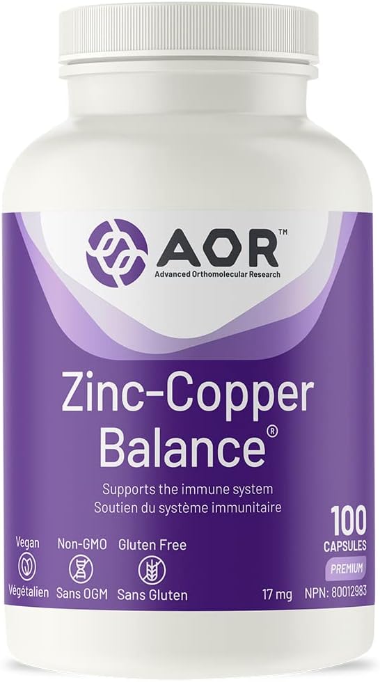 AOR Advanced Orthomolecular Research AOR, Zinc-Copper Balance, 100 Capsules ( S09 )