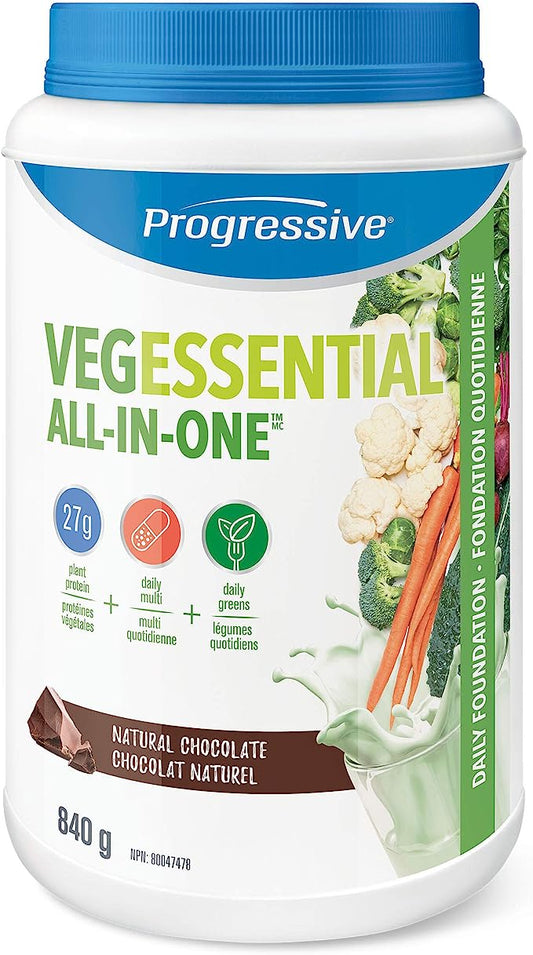 Progressive VegEssential, All-In-One Vegan Protein, Greens, Vitamins & Minerals Powder - Chocolate Flavour, 840 g 30 servings ( S26 )