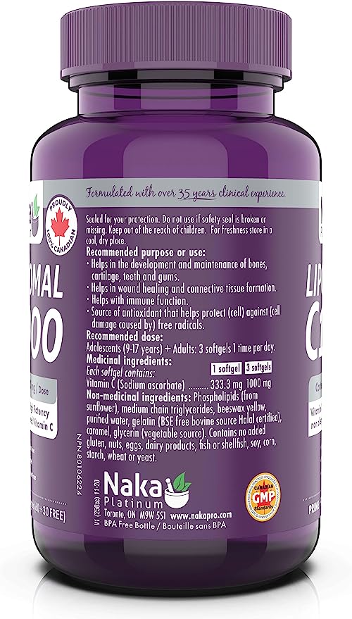 Naka Platinum LIPOSOMAL C1000 featuring 1000 mg/dose ( S 07 )