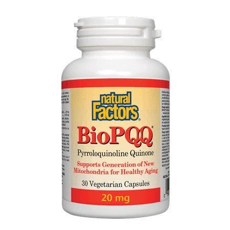 Natural Factors BioPQQ | Pyrroloquinoline Quinone 20 mg, 30 Vcaps ( S33 )