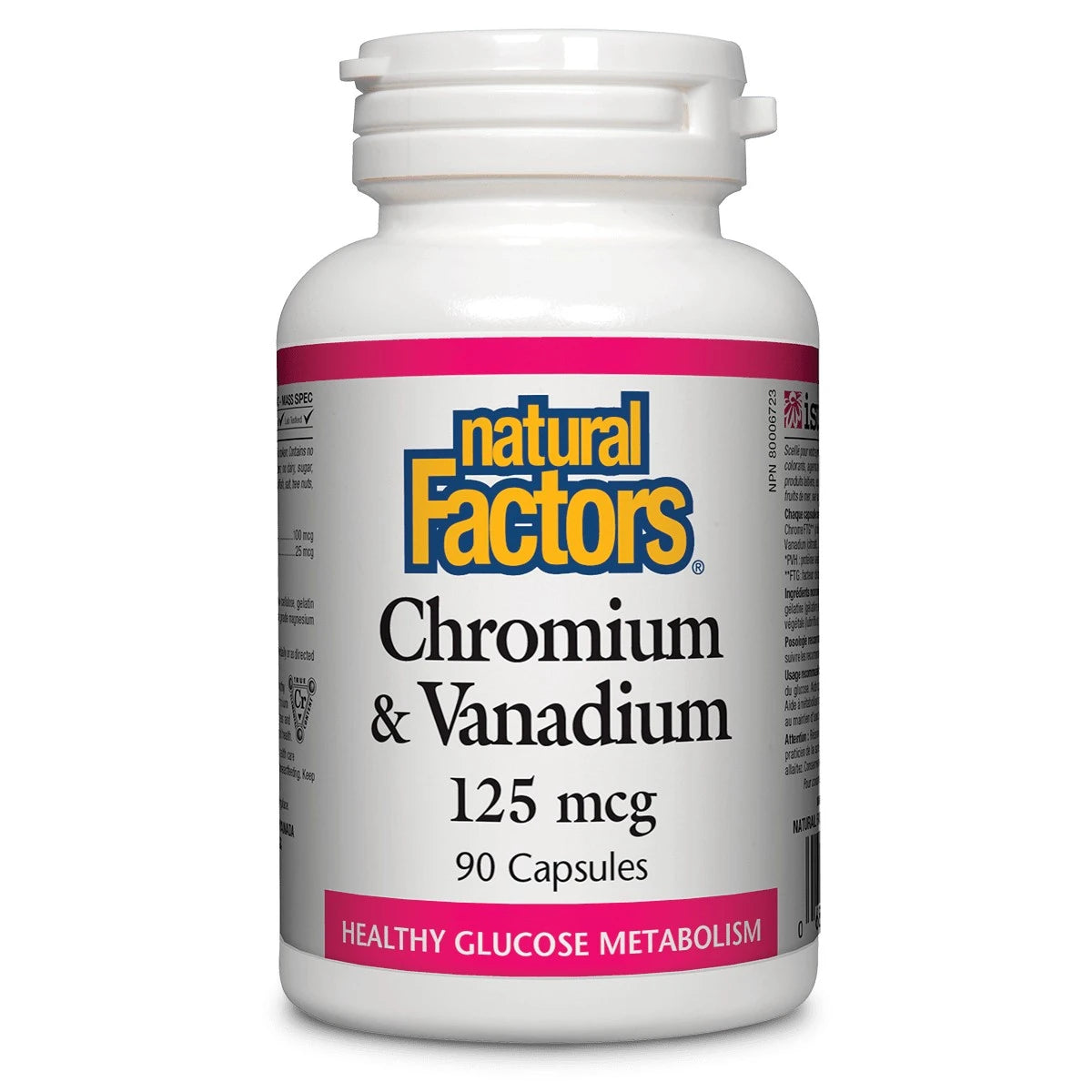 Natural Factors Chromium & Vanadium 125 mcg 90CAPS ( S 10 )