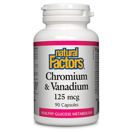 Natural Factors Chromium & Vanadium 125 mcg 90CAPS ( S 10 )