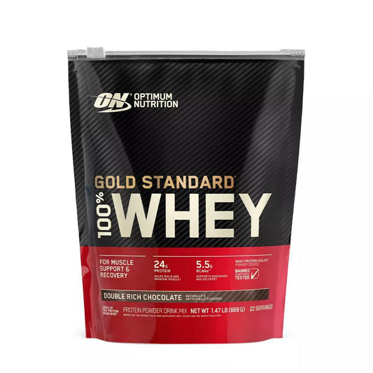 Optimum Nutrition 100% Whey Gold Standard - Double Rich Chocolate, 1.47 lb / 669g - 22 Servings