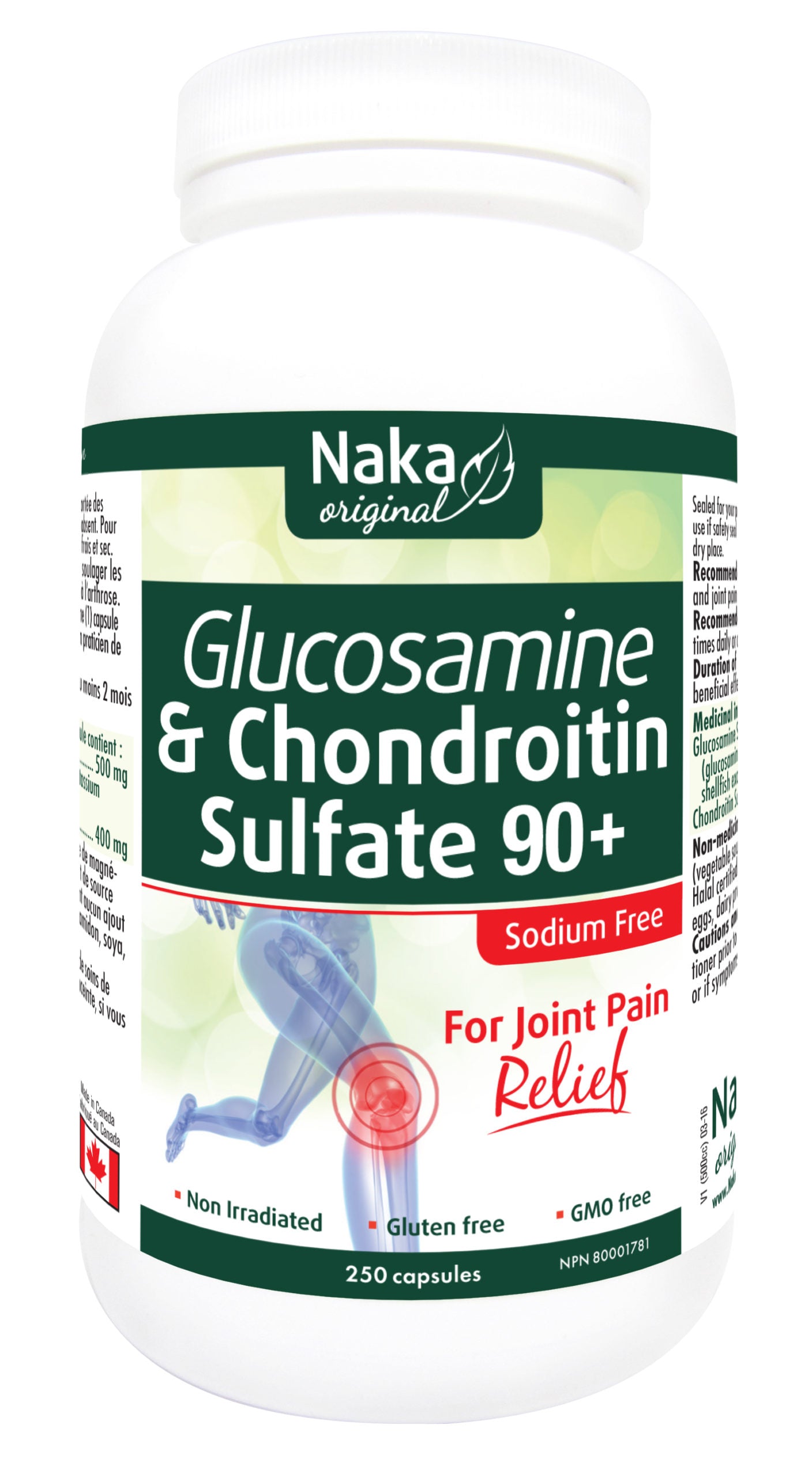 Naka Glucosamine & Chondroitin Sulfate 90+ 250 Capsules ( S41 )