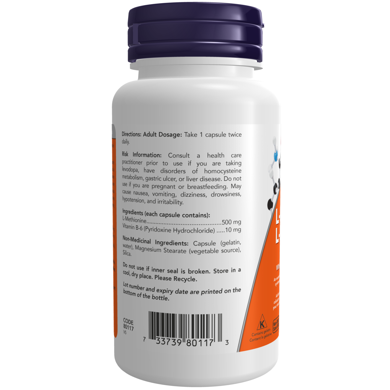 L-Methionine 500 mg Capsules ( S# Amino Acids )