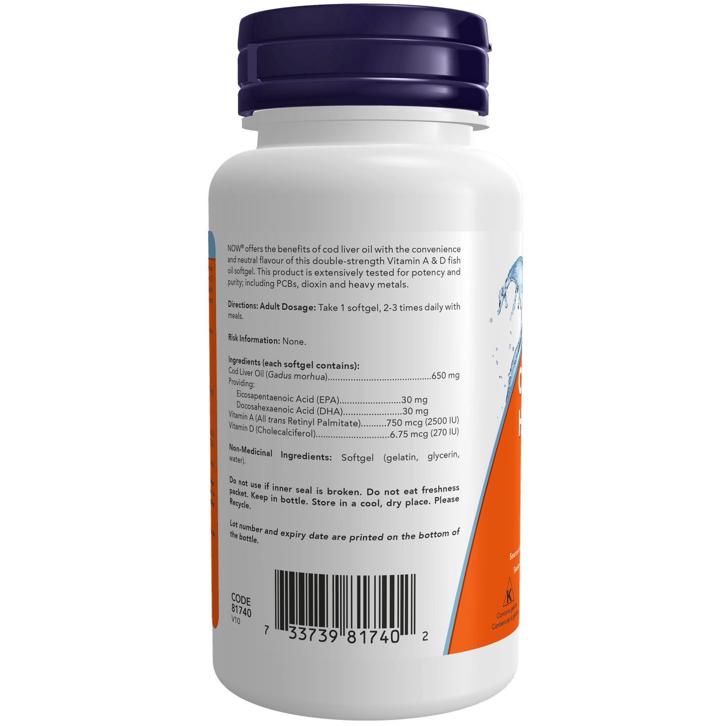 NOW Cod Liver Oil 100 Softgels ( S40 )