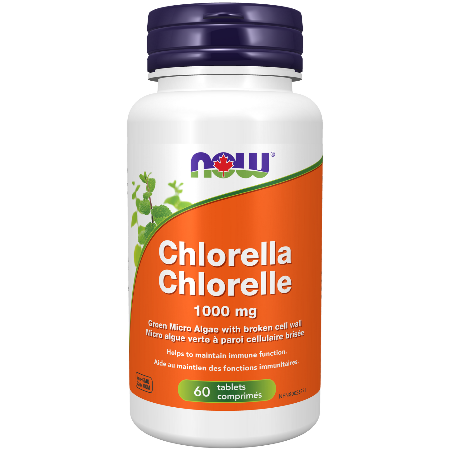 NOW Chlorella 1,000 mg Broken Cell Wall 60 Tablets ( S19 )