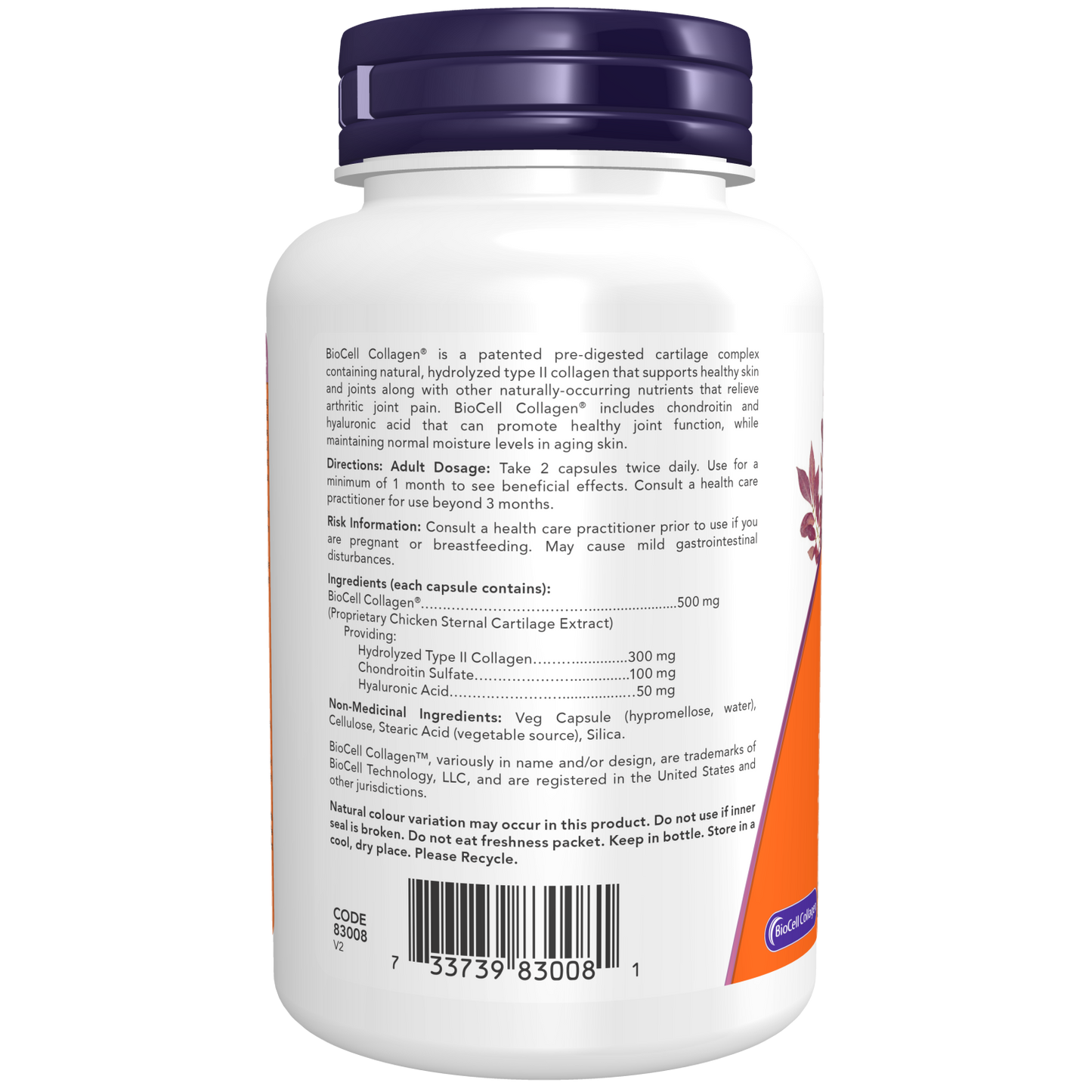 BioCell Collagen® Type II 500mg 100 Veg caps (S38)