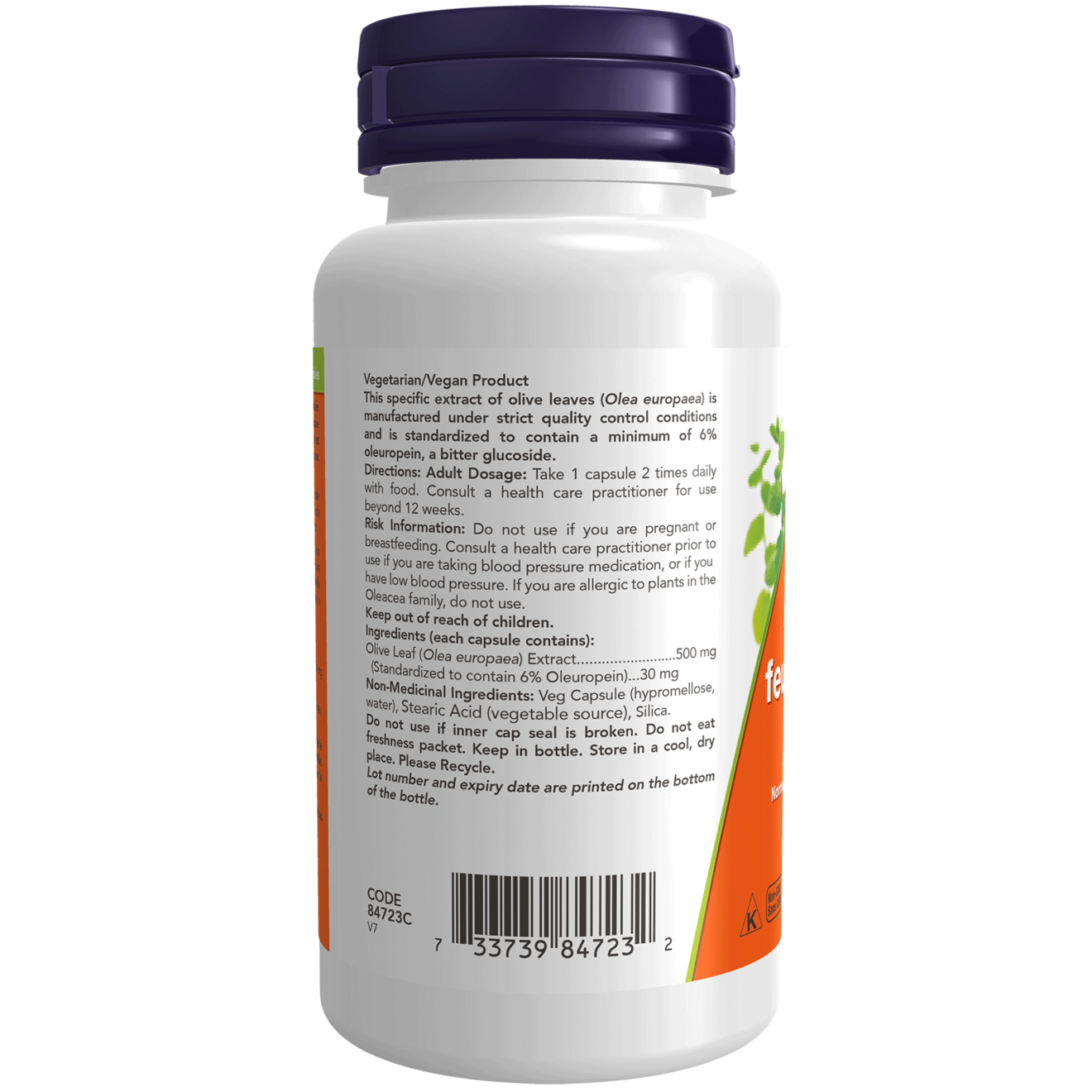 NOW Olive Leaf Extract 500 mg 100 Veg Capsules ( S41  )