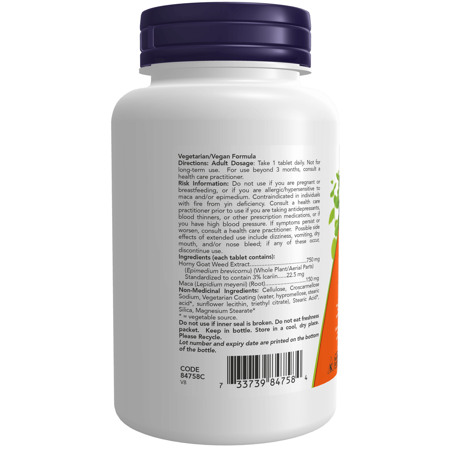 Horny Goat Weed 750 mg  90 Tablets ( S# Biotin, Potassium )