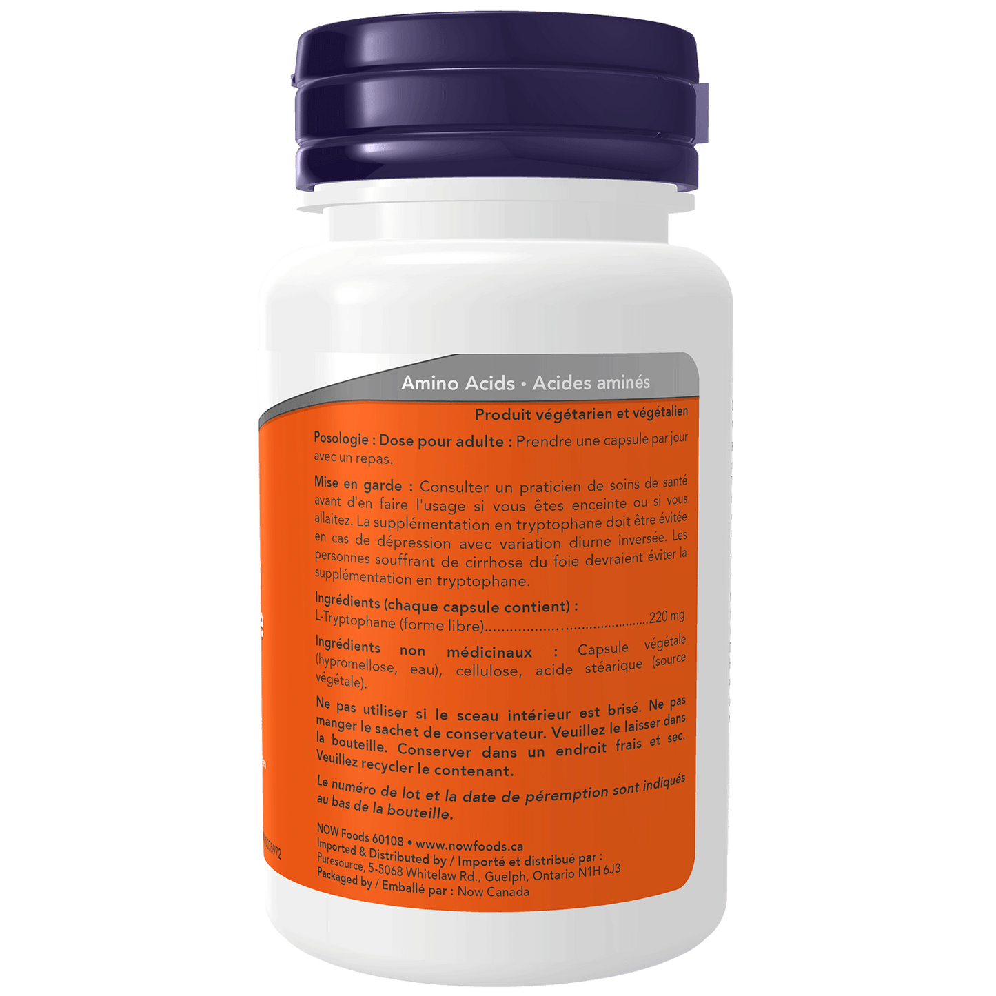 L-Tryptophan 220 mg 100 Veg Capsules  ( S# Amino Acids )