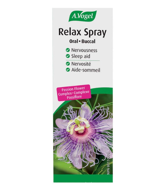 A.Vogel Relax Oral Spray - Fast Acting Stress Relief and Sleep Aid 20mL Powerful combination of Passion flower, Lemon balm and Zinc. ( S32)