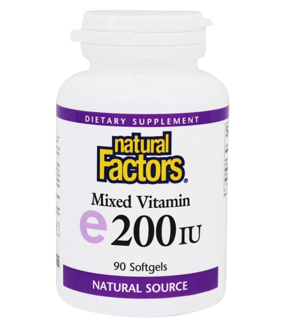 Natural Factors - Vitamin E Mixed 200 IU, Antioxidant Support for Cellular Integrity, 90 Soft Gels ( S# Vitamin A,D,E )