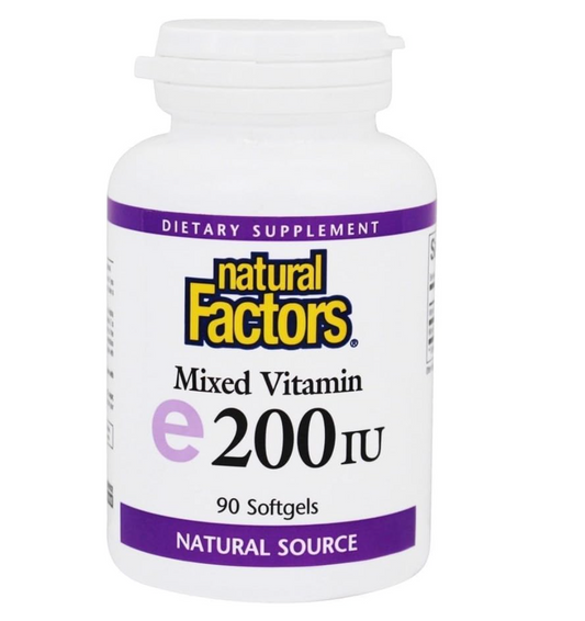 Natural Factors - Vitamin E Mixed 200 IU, Antioxidant Support for Cellular Integrity, 90 Soft Gels ( S# Vitamin A,D,E )