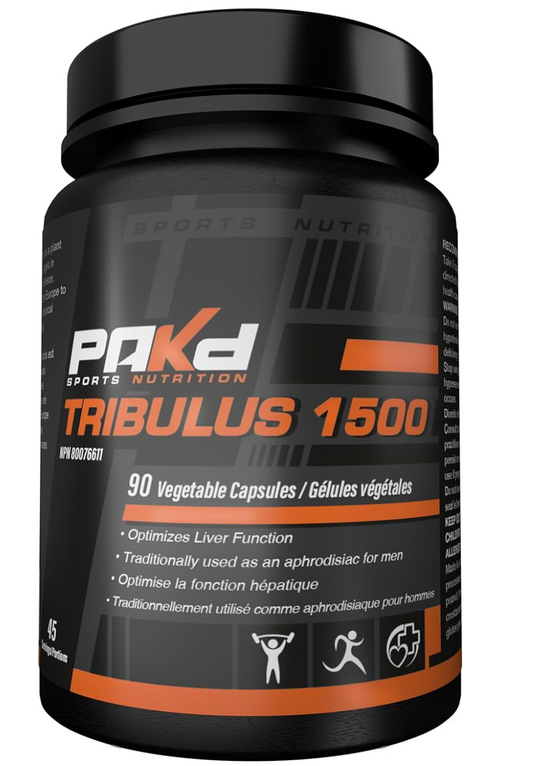 Pakd Nutrition TRIBULUS 750mg 90 Caps, Natural Supplement for Men with 45% Saponins ( S# Men's Health )