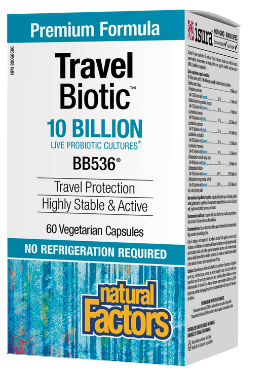Natural Factors Travel Biotic 10 Billion, 60 Vegi-Caps