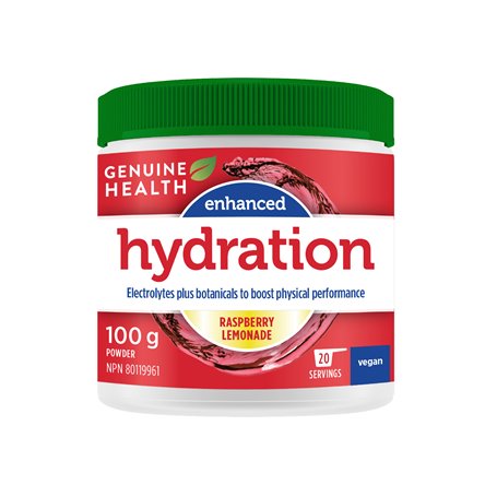 GENUINE HEALTH - ENHANCE HYDRATION RASP-LEMONADE - PACKAGING OF 100G (S36)