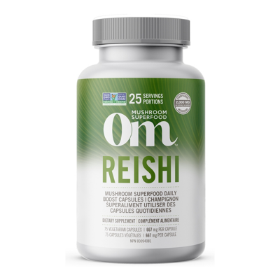 Om Mushroom Reishi Mushroom 667mg 75 Veggie Caps ( S28)