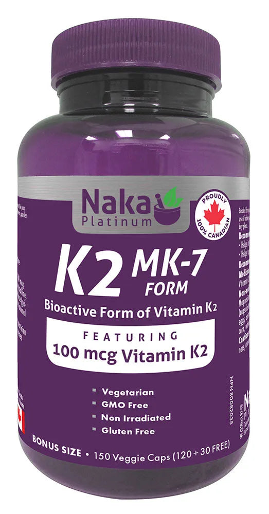 NAKA Platinum K2 (100 mcg - 150 veg caps) (S# Vitamin A,D,E)