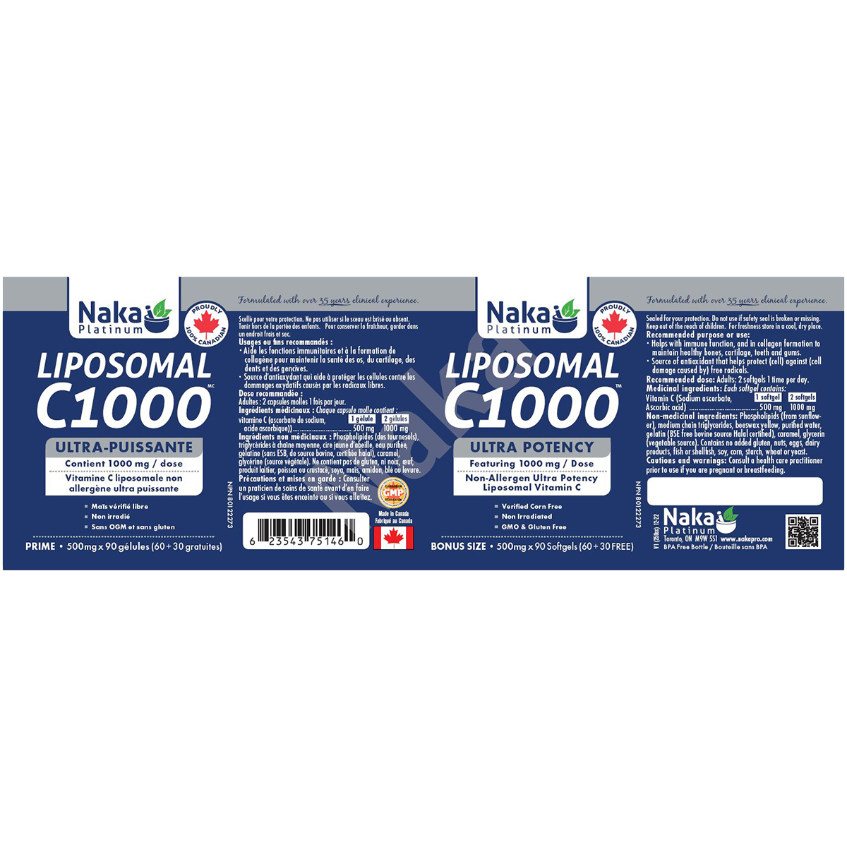 Naka Platinum Liposomal C1000 90 Softgels ( S 08 )