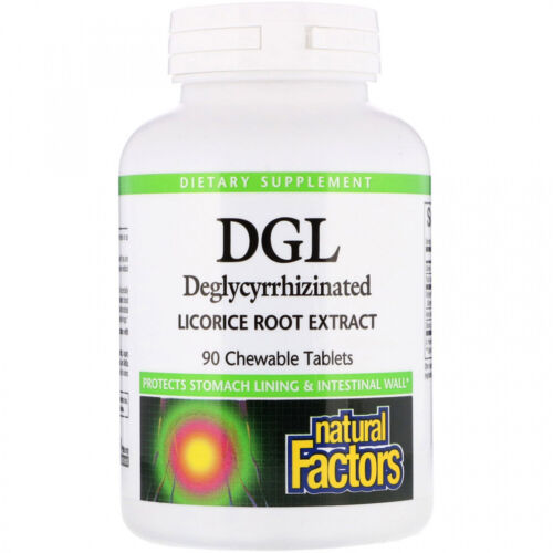 Natural Factors, DGL, Deglycyrrhizinated Licorice Root Extract, 90 Chewable (S38)